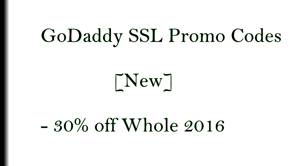 GoDaddy SSL Promo Codes [New] - 30% off Whole 2016