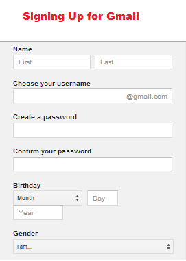 Gmail Sign up